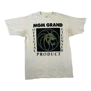 Vintage MGM Grand T-Shirt Mens XL White Official Licensed Product Las Vegas 90s